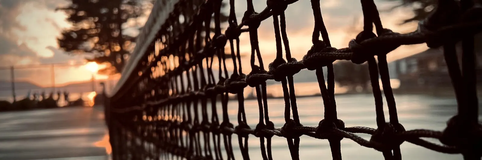 Filet de tennis au coucher du soleil, Montréal